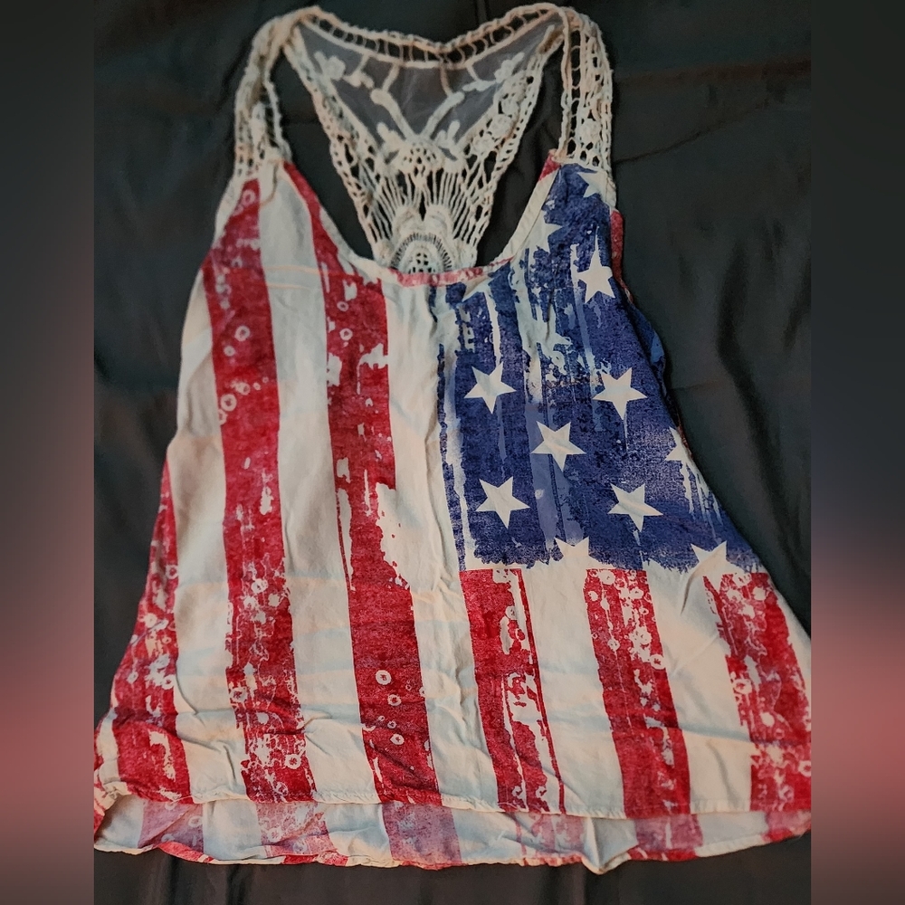 Womens American flag tank top